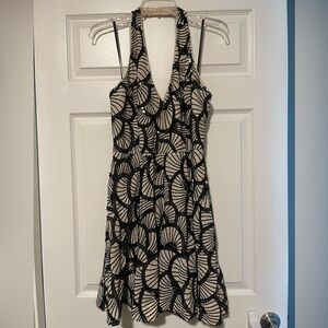 Bebe Black and Cream Backless Dress